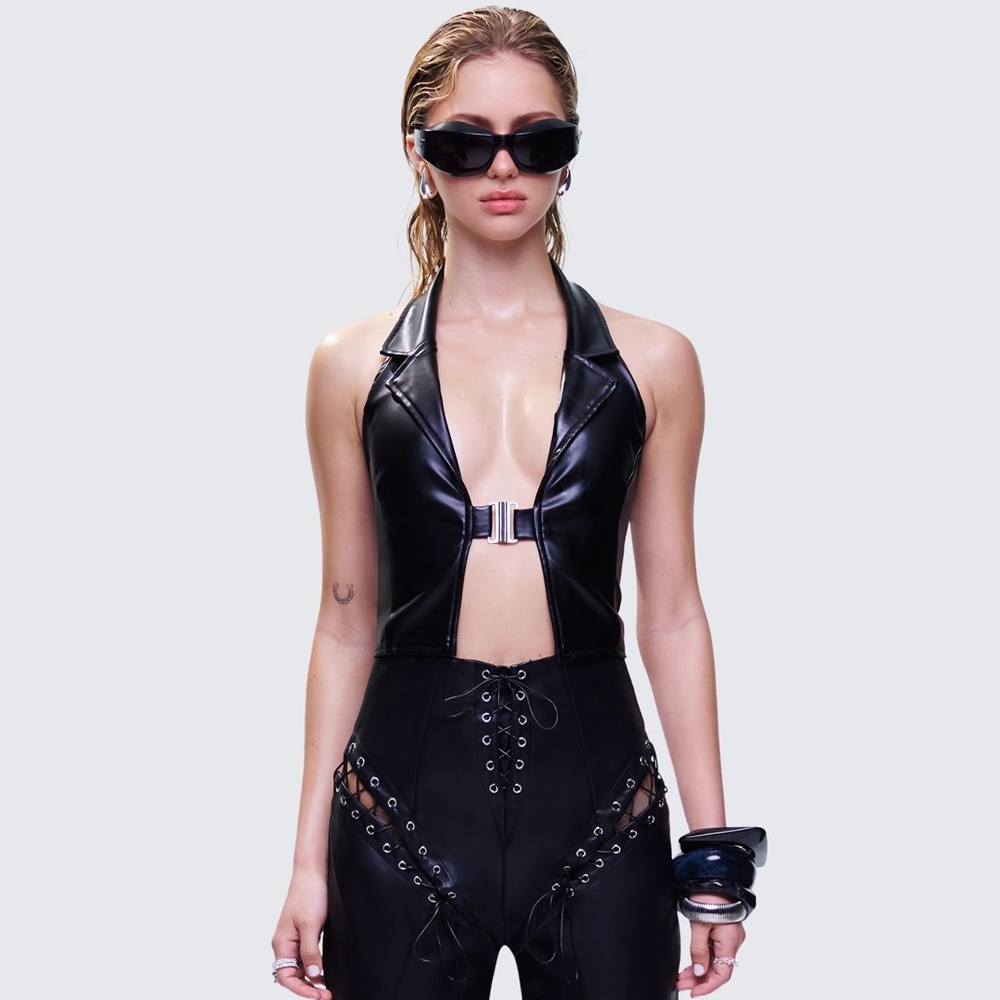 Finesse Jaxon chic Black Leather Top S CR16/12